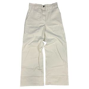 A.L.C. Womens Wide Leg Ivory Denim Baggy Pants Size 2 Y2K